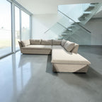 West Elm Shelter 105” Sectional Sofa in Gravel Twill