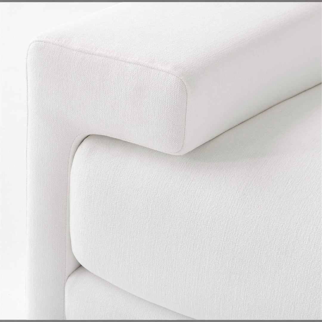 CB2 Crate & Barrel Camden 101" White Performance Fabric Sofa in Nomad Marshmallow