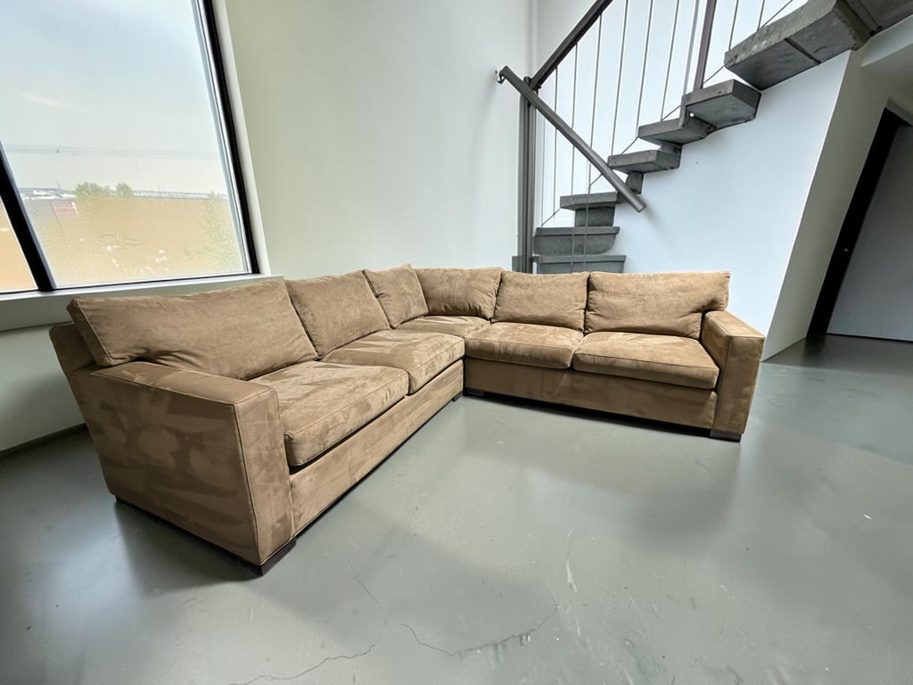 Crate & Barrel Axis 113" 3 piece Sectional in Douglas Coffee