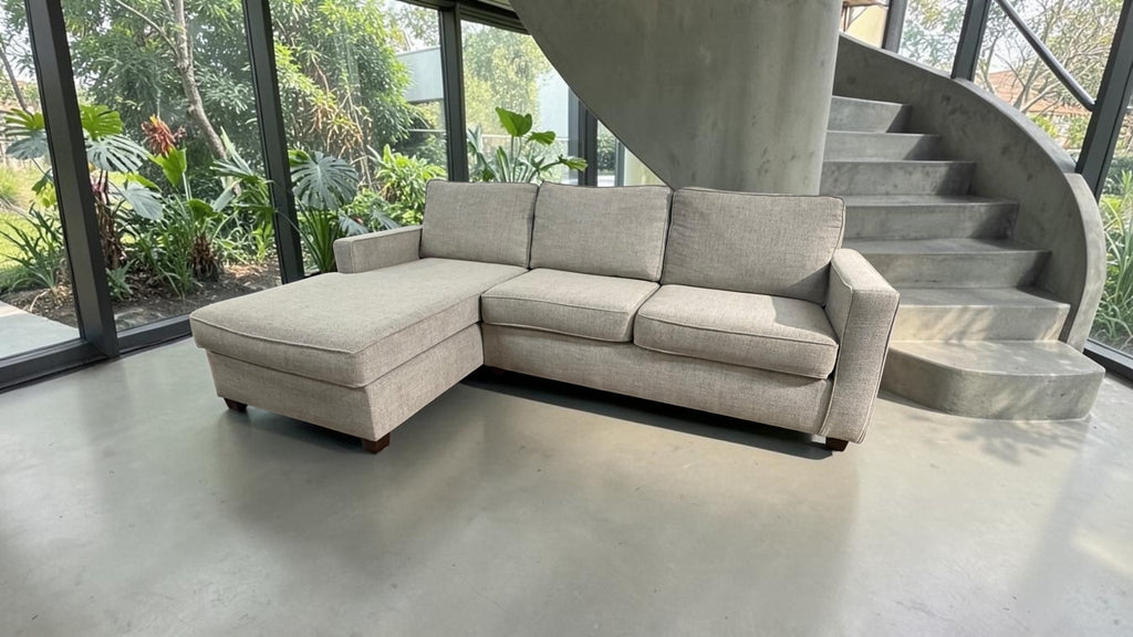 West Elm Henry 101” 2-Piece Chaise Sectional in Performance Twill Gravel