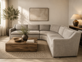 Crate & Barrel Notch 128.5" Curved 3 Piece Sectional in Hansel Storm