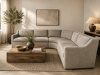 Crate & Barrel Notch 128.5" Curved 3 Piece Sectional in Hansel Storm