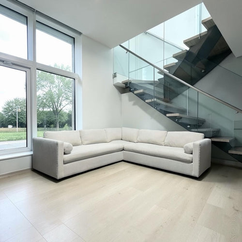 Crate & Barrel Aris 106” 3-Piece L-Shaped Bench Sectional Sofa in Thrive Fabric in Quartz
Performance Textured Basket Weave