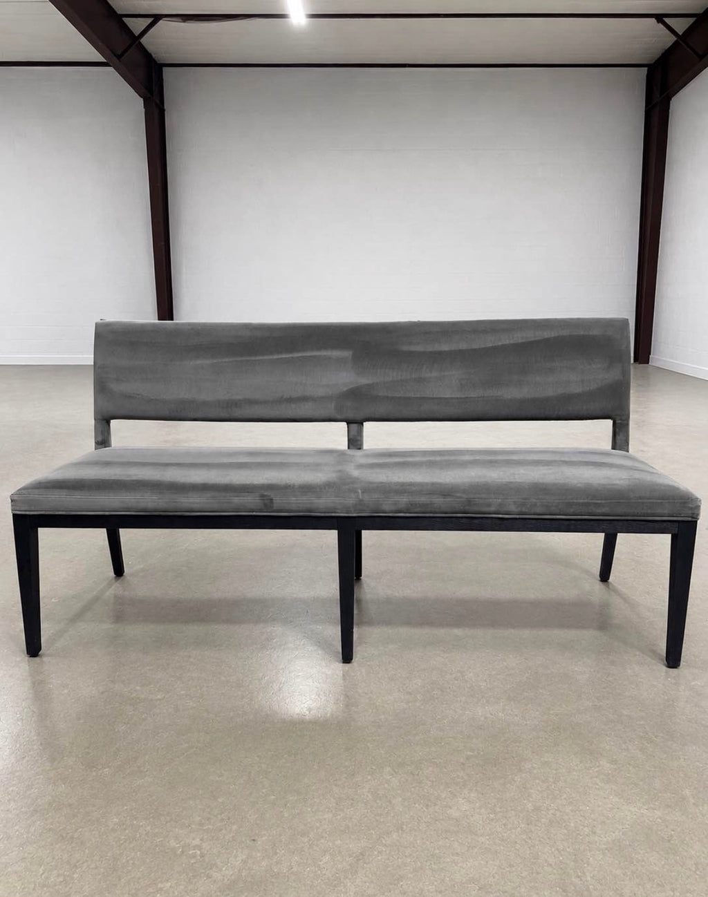 Four Hands Sara 70" Dining Bench in Washed Velvet Grey