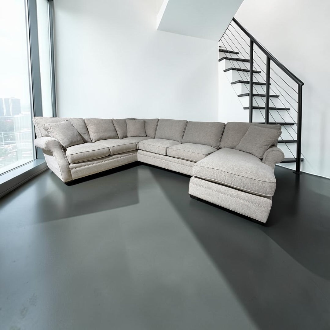 Arhaus Lansbury 143” 3 Piece U Shape Sectional in Performance Cushing Frost