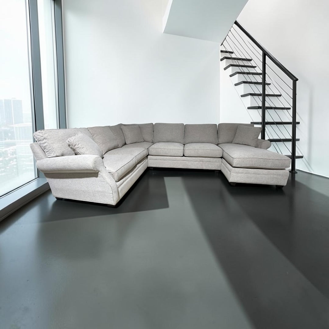 Arhaus Lansbury 143” 3 Piece U Shape Sectional in Performance Cushing Frost