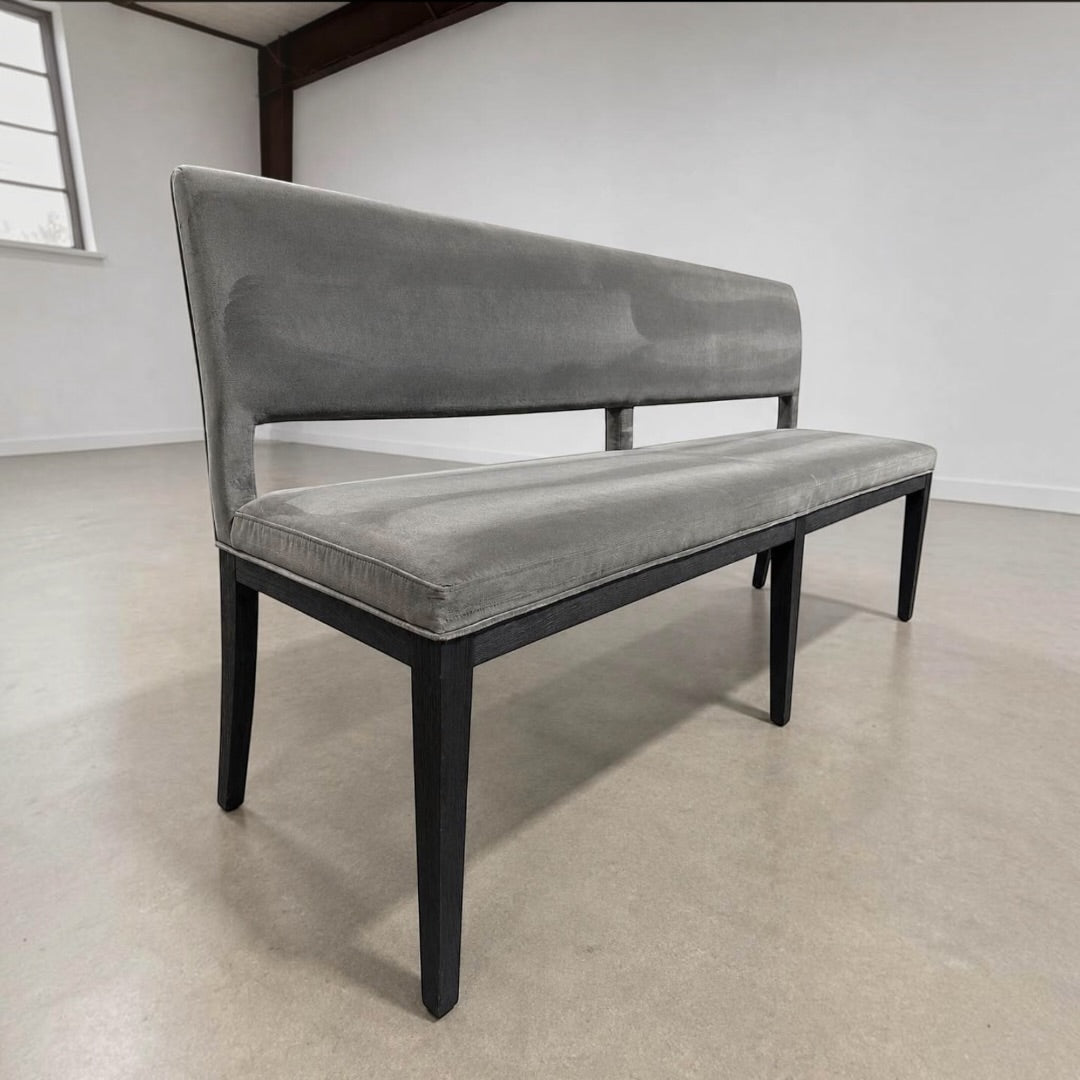 Four Hands Sara 70" Dining Bench in Washed Velvet Grey