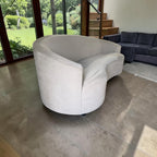 Crate & Barrel Infiniti 88” Curve Back Sofa in Synergy 
Fabric, Oatmeal Heathered Chenille