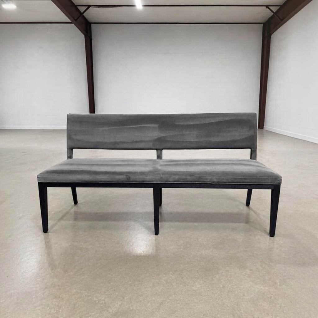 Four Hands Sara 70" Dining Bench in Washed Velvet Grey