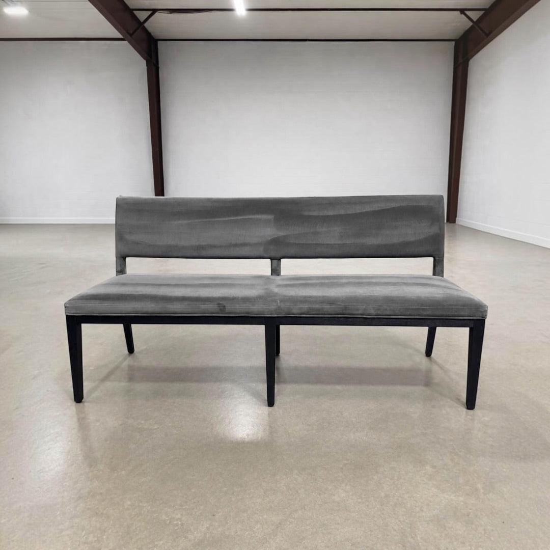 Four Hands Sara 70" Dining Bench in Washed Velvet Grey