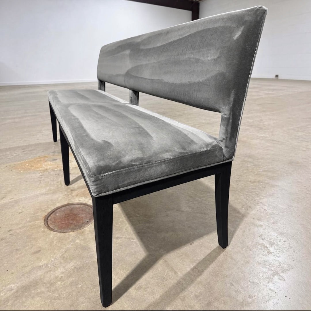 Four Hands Sara 70" Dining Bench in Washed Velvet Grey