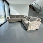 West Elm Harris 105” 3-Piece L-Shaped Sectional in Velvet Gray Microfiber