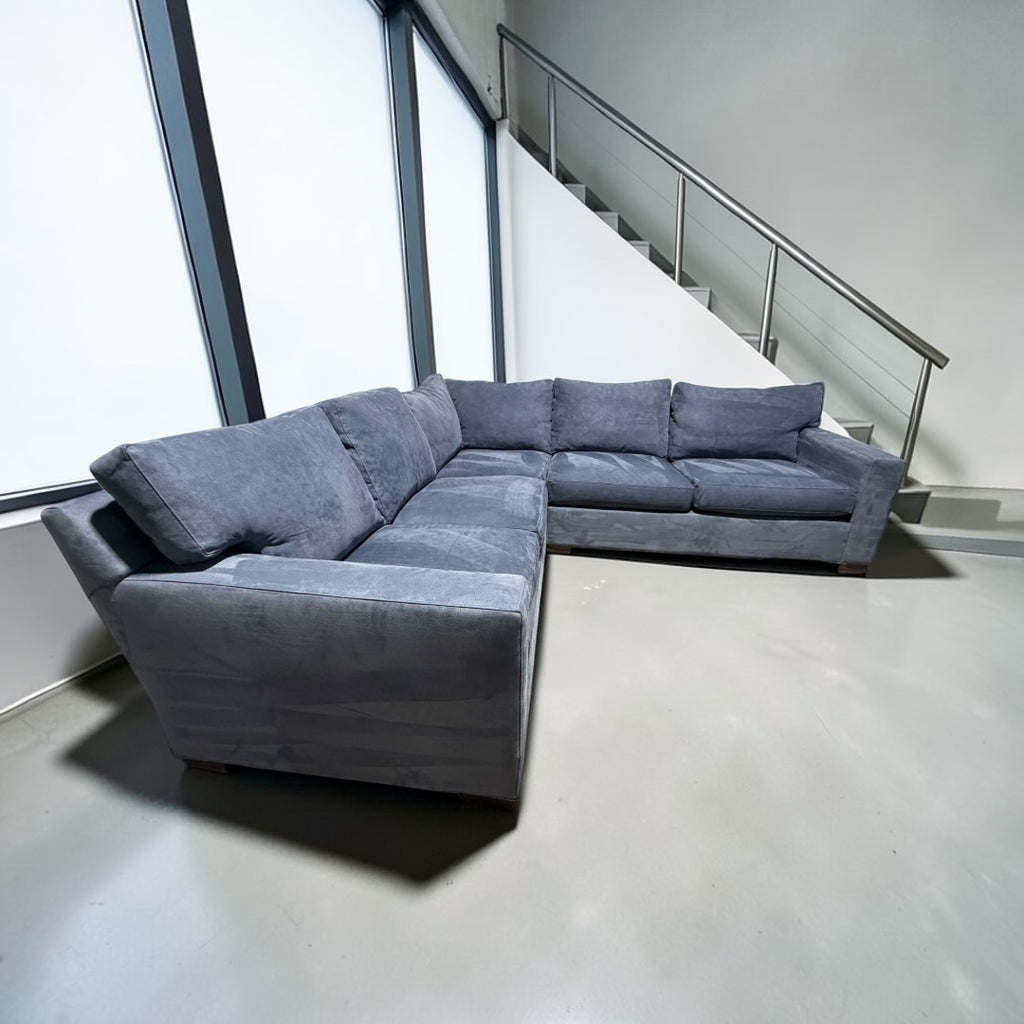 Crate & Barrel Axis 113 x 103 L Shape Sectional in Douglas Indigo