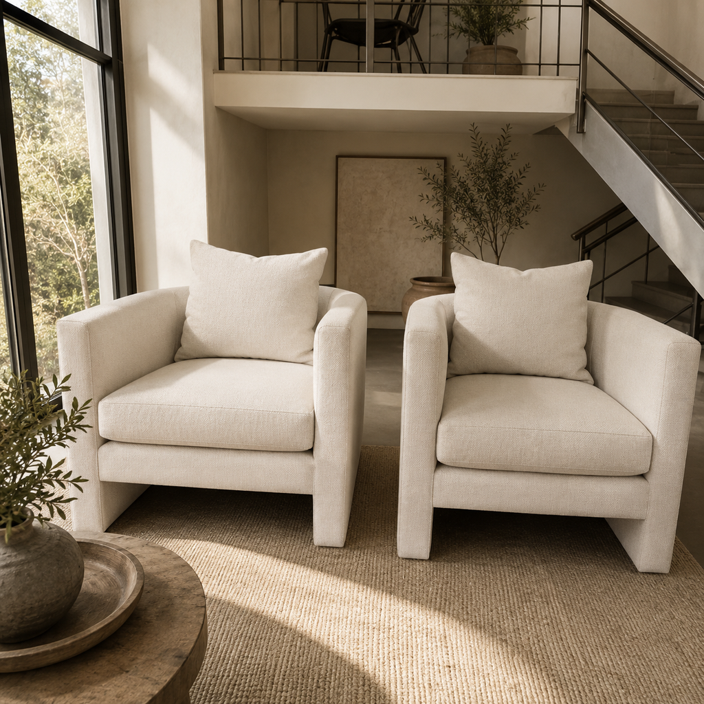 Room & Board Silva 2 x Lounge Side Chair in Sumner Ivory