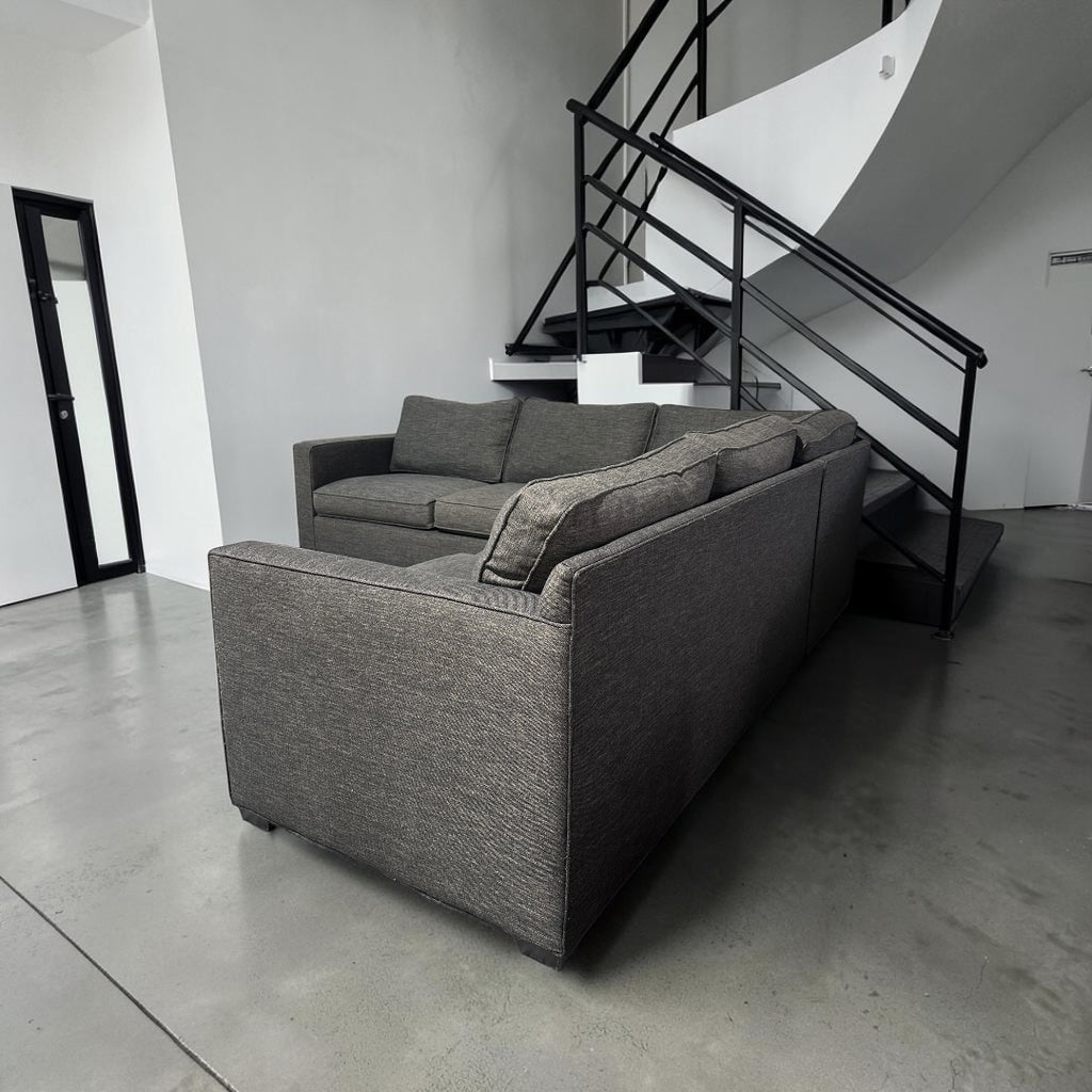 Crate & Barrel 103” 3-Piece L-Shaped Sectional Sofa in Darius Graphite