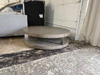 Restoration Hardware Ligne Open 55” Round Coffee Table in Brushed Brown Oak