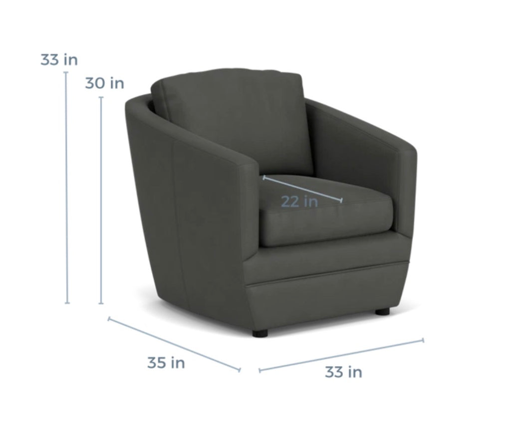 Room & Board Ford Swivel Chairs in Laino Slate Leathe