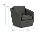 Room & Board Ford Swivel Chairs in Laino Slate Leathe