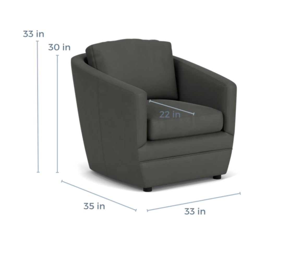 Room & Board Ford Swivel Chairs in Laino Slate Leathe