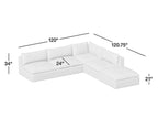 Crate & Barrel Lotus Deep Modular 4-Piece L-Shaped Armless Sectional Sofa with Ottoman