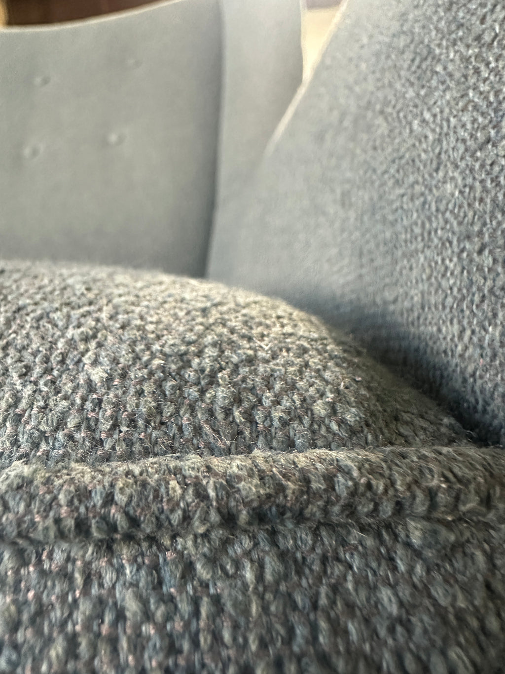 Room & Board Kennedy Swivel Glider Chair w/ ottoman in Declan Haze