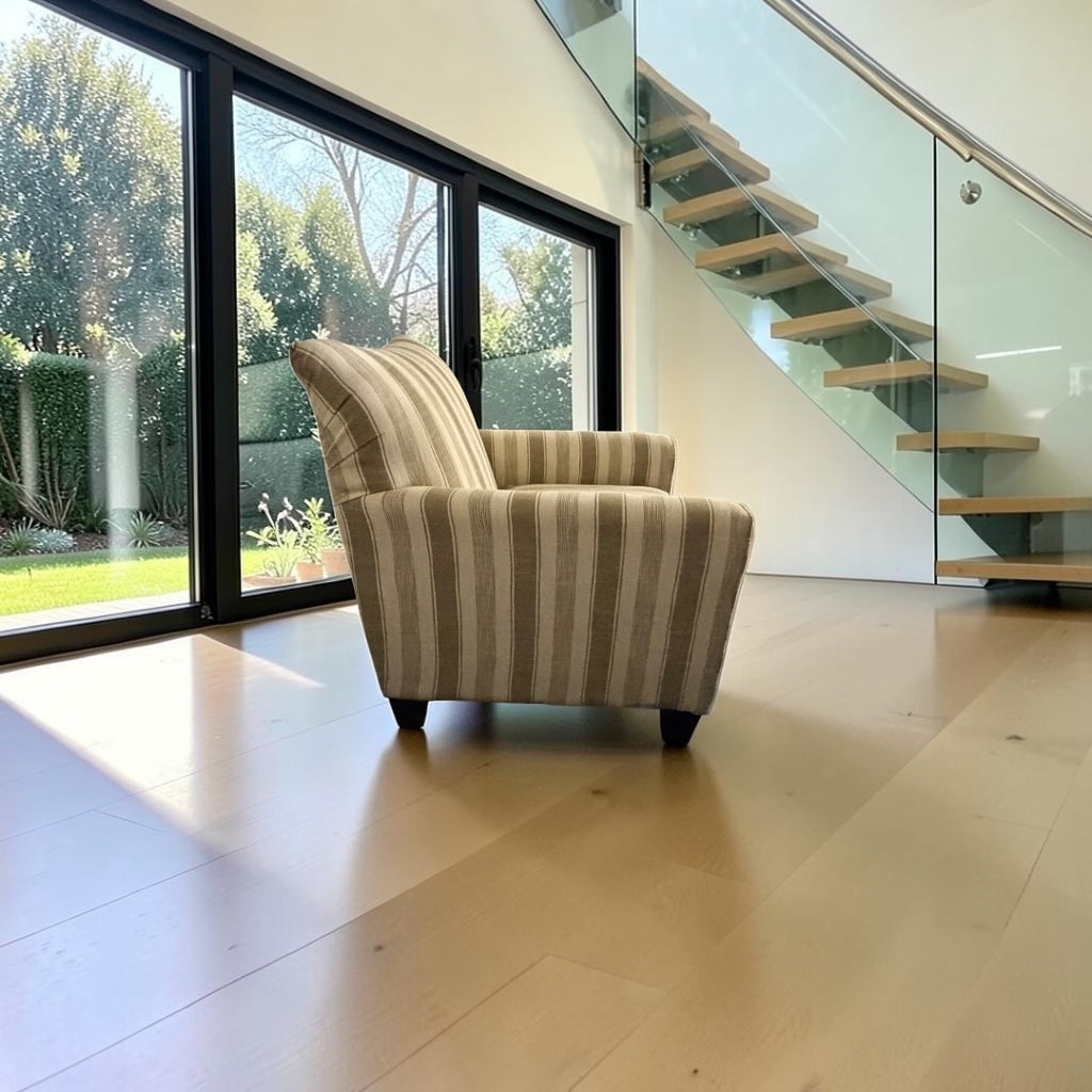 Turner Side Lounge Chair in Striped Beige