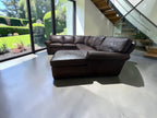 Arhaus Colby 124” 3 Piece U Shape Sofa Chaise Leather Sofa in Bronco Whiskey