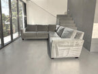 West Elm Harris 105” 3-Piece L-Shaped Sectional in Velvet Gray Microfiber