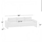 CB2 Crate & Barrel Camden 101" White Performance Fabric Sofa in Nomad Marshmallow