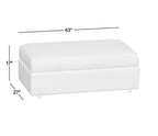 Crate & Barrel Lounge Deep 49” Chair & Half w/ Rolling Folding Table Ottoman in Taft Cement