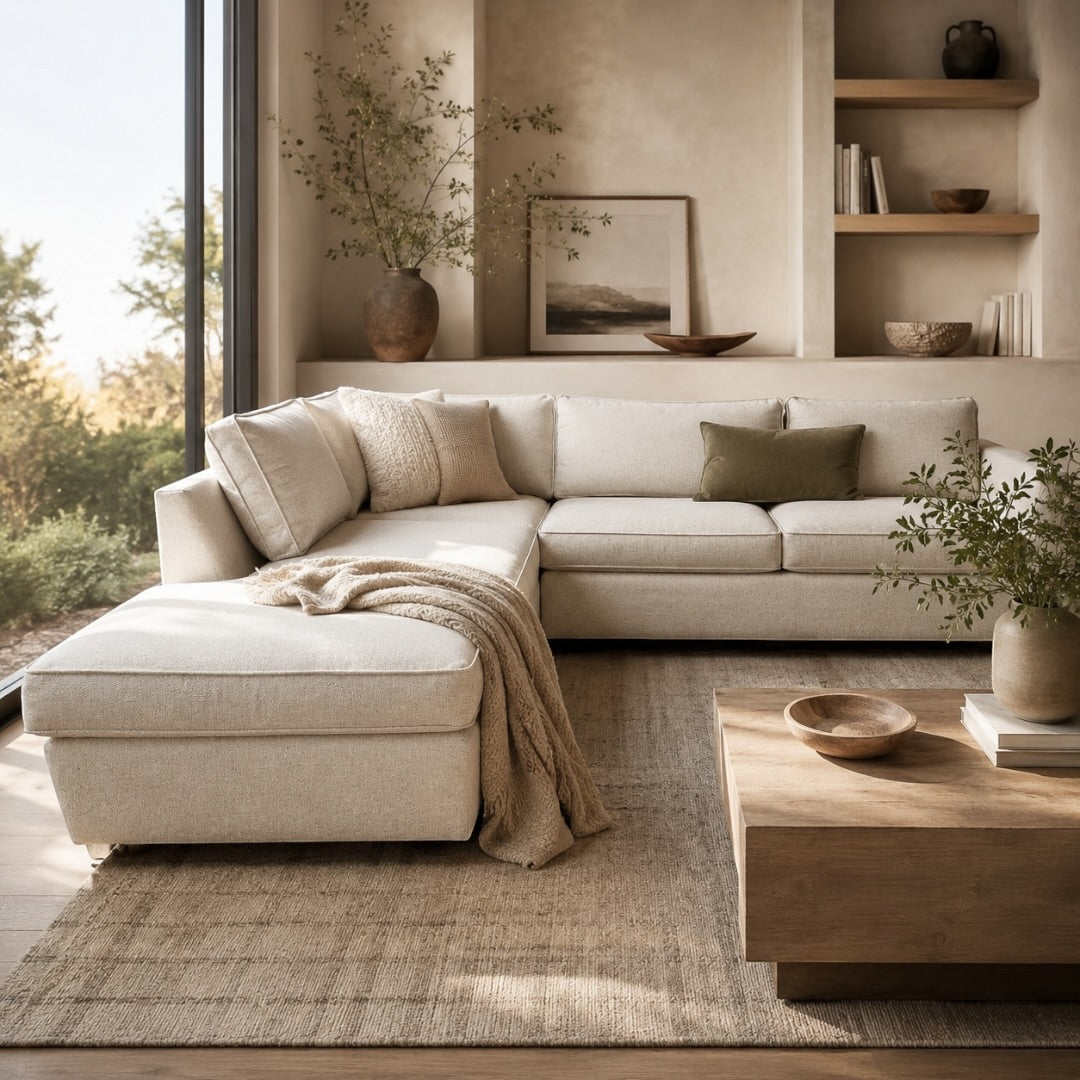 West Elm Harris 106” 2 Piece 
L-Shaped Sectional in Heathered Tweed
