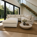 Crate & Barrel Lotus Deep Modular 4-Piece L-Shaped Armless Sectional Sofa with Ottoman