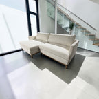 Potterybarn Theo 100" Sofa Chaise Sectional in Snow canvas Linen weave