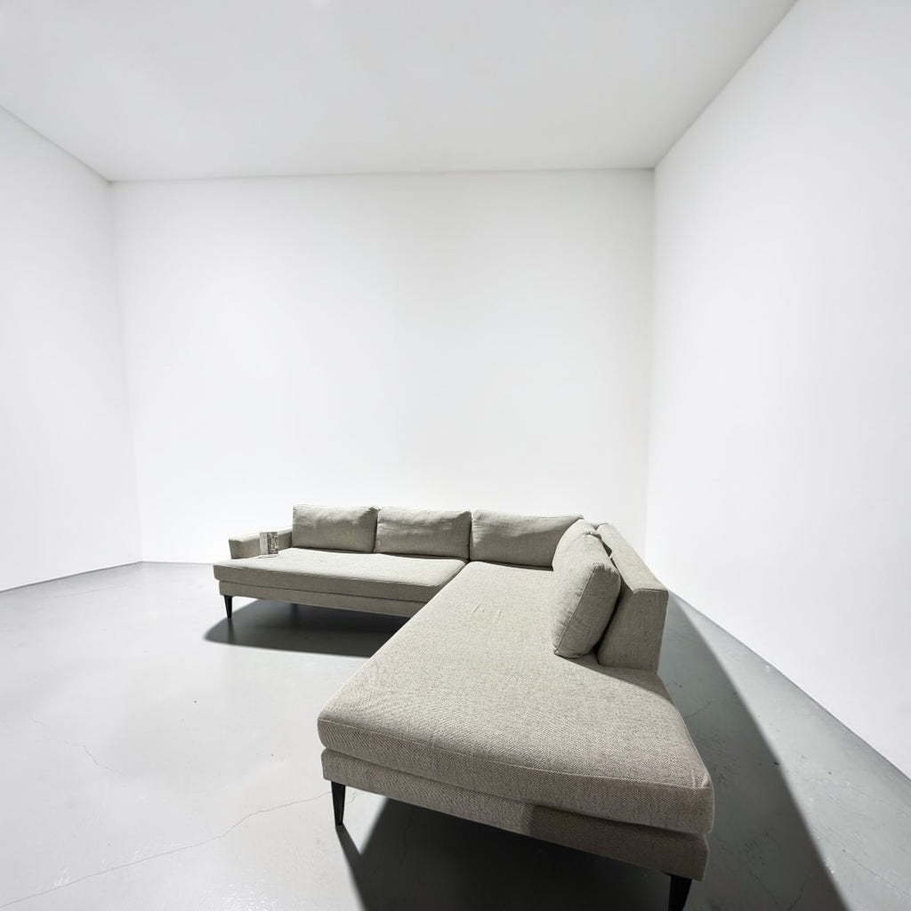 West Elm Andes 105" 2-Piece Bumper Chaise Sectional in Gravel Twill