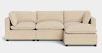 Albany Park Kova 122” Sofa + Storage Ottoman 4 Piece Pillow Cushion in Almond Performance Velvet
