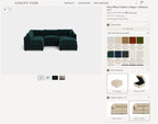 Albany Park Kova 5 Piece Pillow Cushion Modular 5 Piece L-Shape + Storage Ottoman Dark Teal Performance Velvet