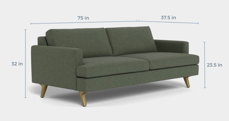 Albany Park Lido 75" Sofa in Spruce Performance Chenille