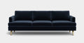 Albany Park Lido 86" Sofa in Navy performance velvet, Walnut feet
