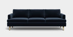 Albany Park Lido 86" Sofa in Navy performance velvet, Walnut feet