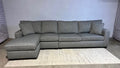 Arhaus Dune 100-124" Sofa Chaise Queen Sleeper Sectional Down Blend Cushions in Linen Weave. Sofa has a 24" extra Armless Chair piece that can be removed or added to make 100" or 124"