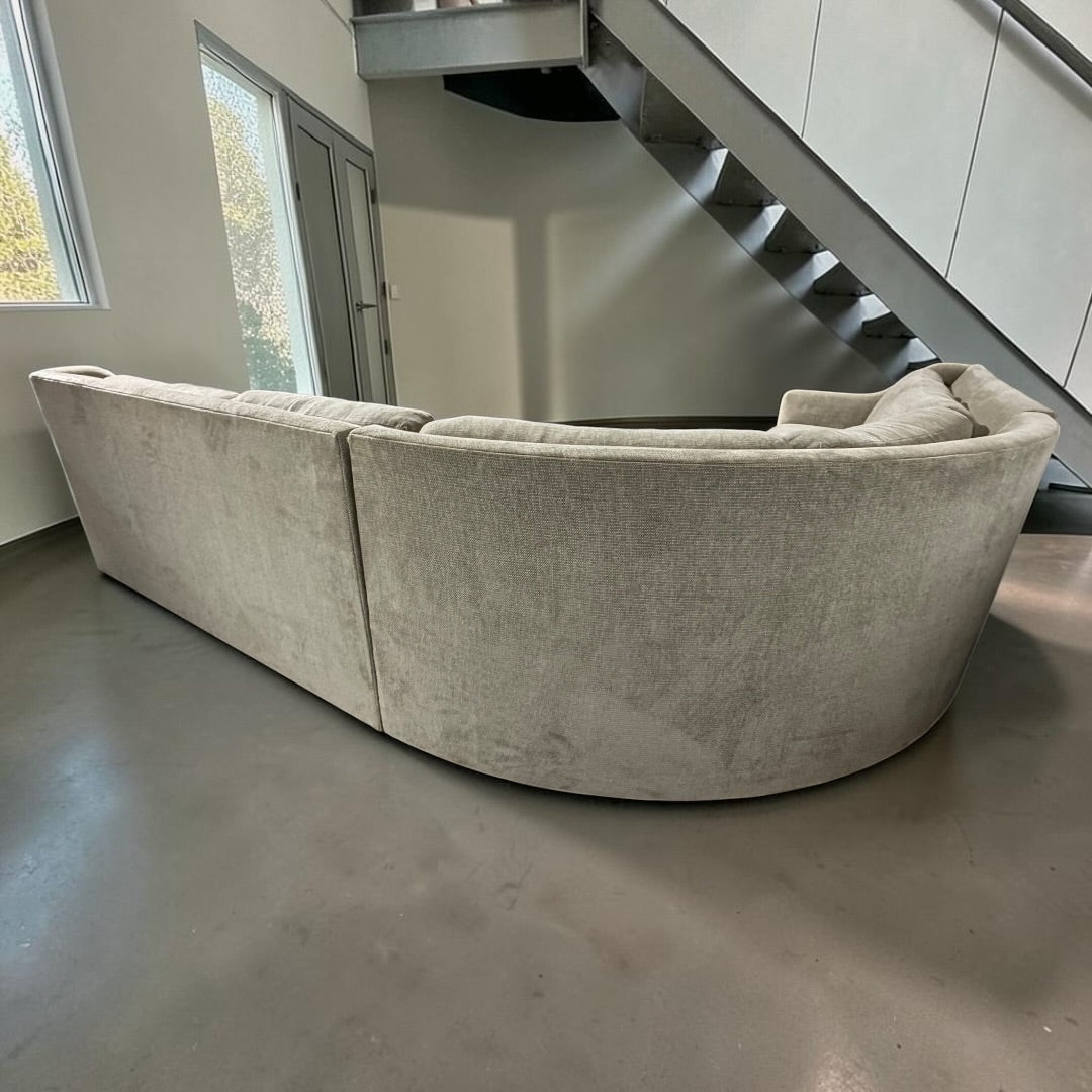 Crate & Barrel Notch 128.5" Curved 3 Piece Sectional in Hansel Storm