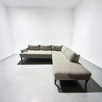 West Elm Andes 105" 2-Piece Bumper Chaise Sectional in Gravel Twill