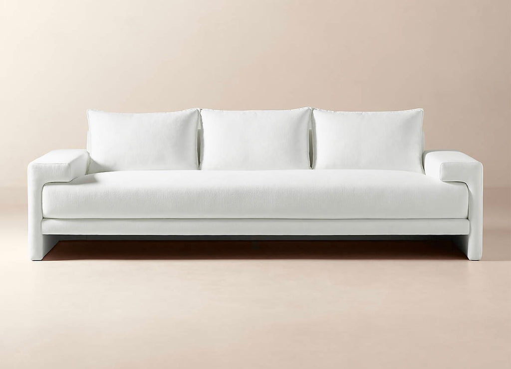 CB2 Crate & Barrel Camden 101" White Performance Fabric Sofa in Nomad Marshmallow