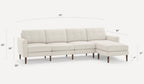 Burrow Nomad King Sectional, Reversible Chaise, Reversible Tuft or Flat Back Cushion in Georgia Clay - Performance Chenille