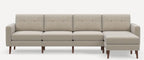 Burrow Nomad King Sectional, Reversible Chaise, Reversible Tuft or Flat Back Cushion in Georgia Clay - Performance Chenille