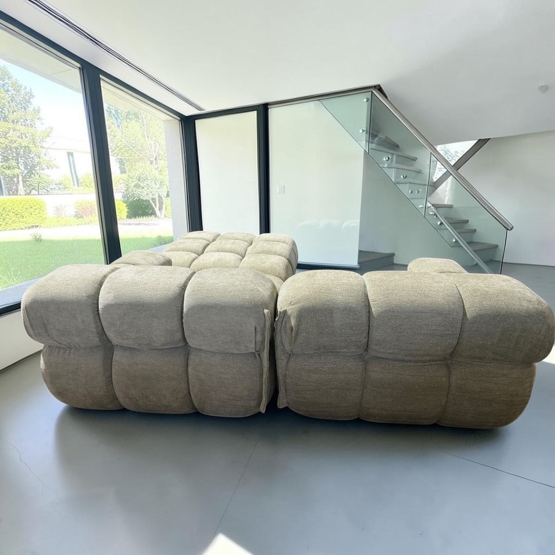 Rove Concepts Belia Sofa w/ Ottoman in Sage Velvet