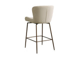 Arhaus Kirsten 2 x Counter Stools in Nomad Snow and brushed gold metal