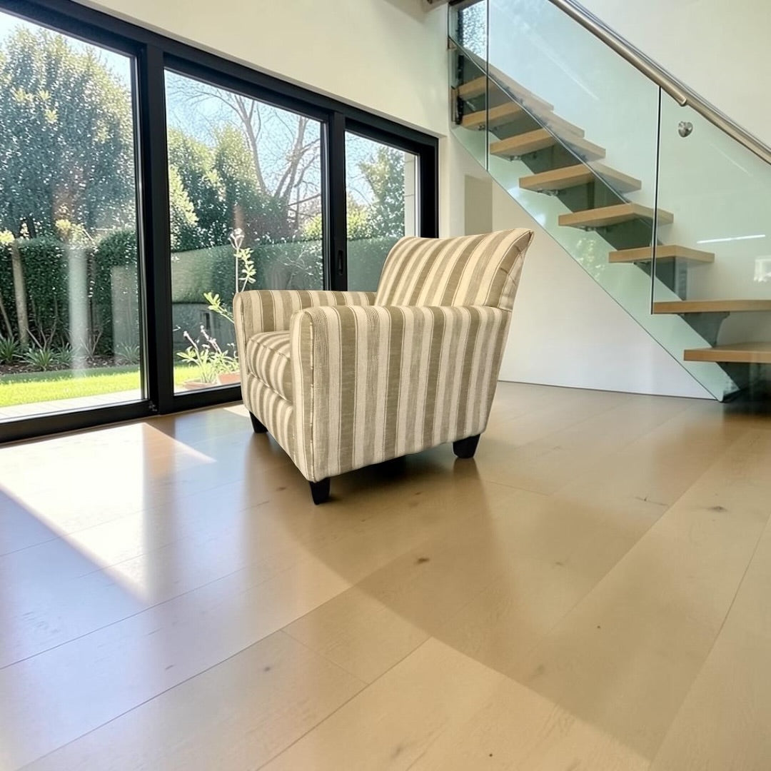 Turner Side Lounge Chair in Striped Beige