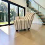 Turner Side Lounge Chair in Striped Beige