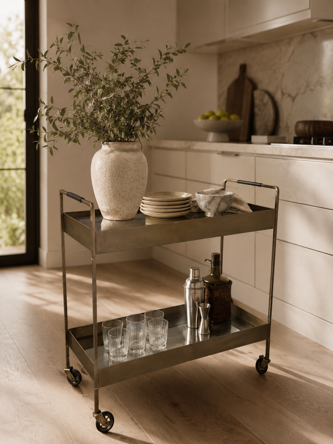 West Elm Gold Bar Cart